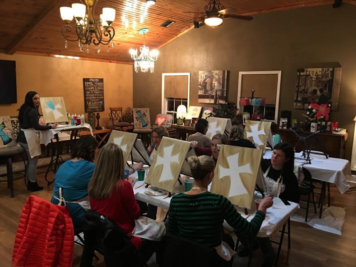 From small to larger classes, our instructors will help and teach all newcomers and regulars alike how to paint.