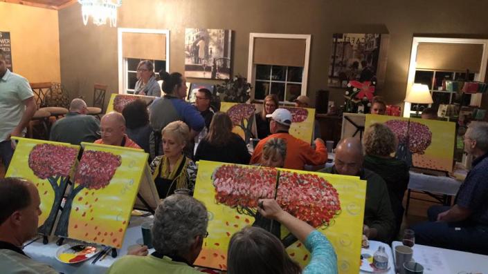We offer couples painting classes so you and your significant other can create a painting together, two halves make a whole!
